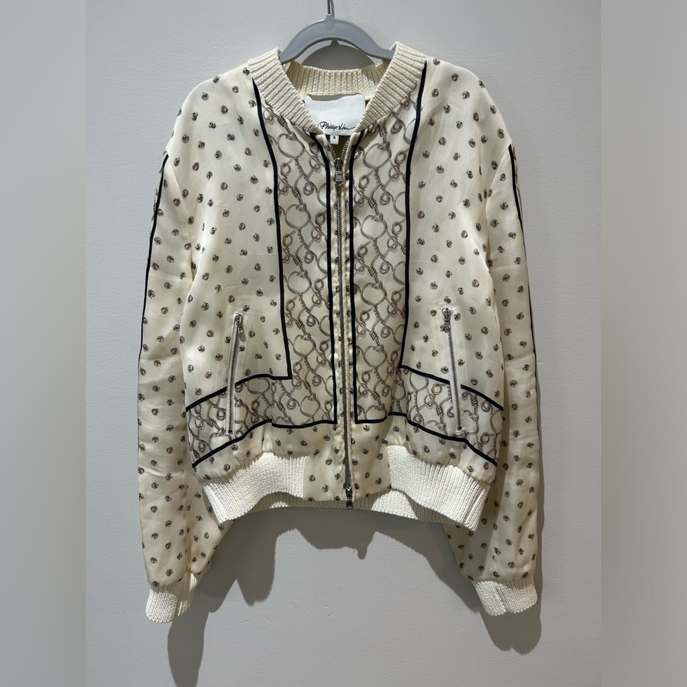 3.1 Philip Lim Silk Scarf Print Bomber Jacket